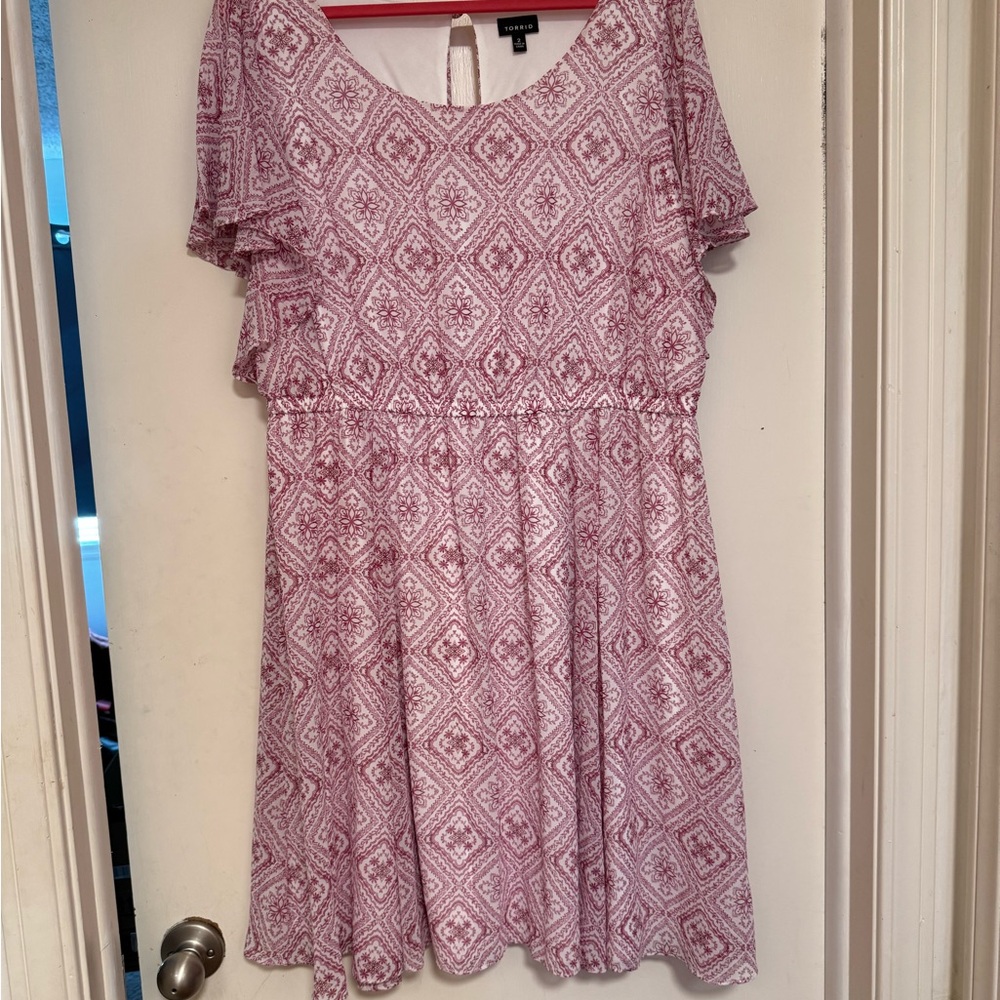 Torrid Pink Geometric Midi Dress